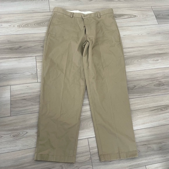 L.L. Bean Other - LL Bean Mens Khaki Classic Fit Flat Front Dress Pants Size 35x29
